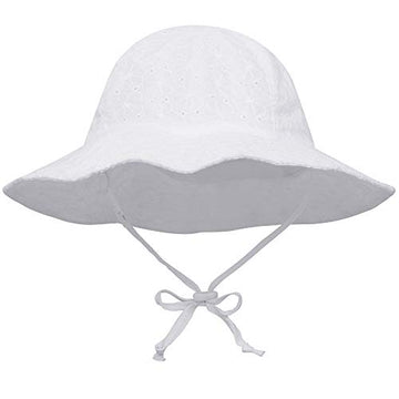 Simplikids Upf 50+ Uv Sun Protection Wide Brim Baby Sun Hat,White #4,0-12 Months
