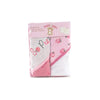 Mummamia Pure Mercerised Cotton Baby Hooded Towel Pack of 2  Gift Pack (Snow Rose)