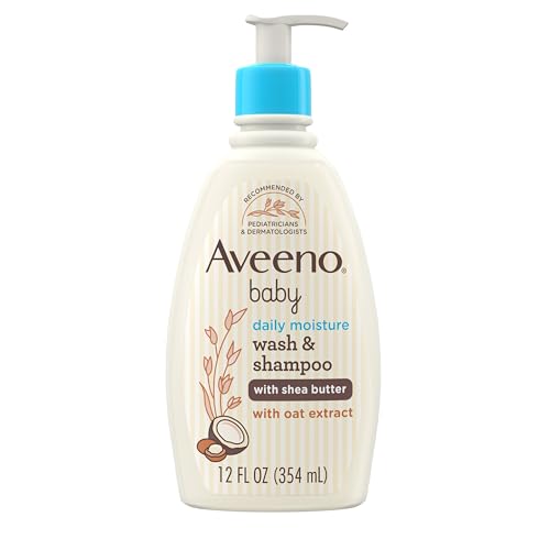 Aveeno Baby Daily Moisturizing 2-In-1 Wash & Shampoo, Baby Body Wash & Shampoo With Shea Butter & Oat Extract Gently Cleanses Ba