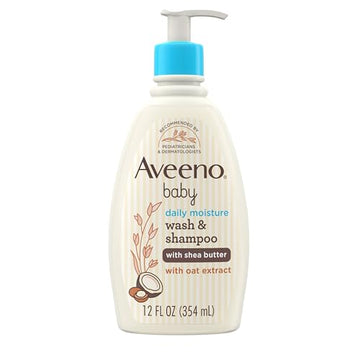 Aveeno Baby Daily Moisturizing 2-In-1 Wash & Shampoo, Baby Body Wash & Shampoo With Shea Butter & Oat Extract Gently Cleanses Ba