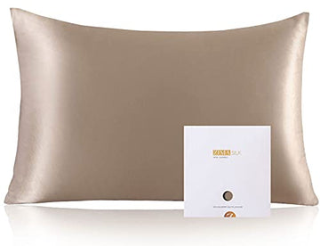 Zimasilk 100% Mulberry Silk Pillowcase For Hair And Skin,With Hidden Zipper,Both Side 19 Momme Silk, 1Pc (Body 20'X54', Taupe)