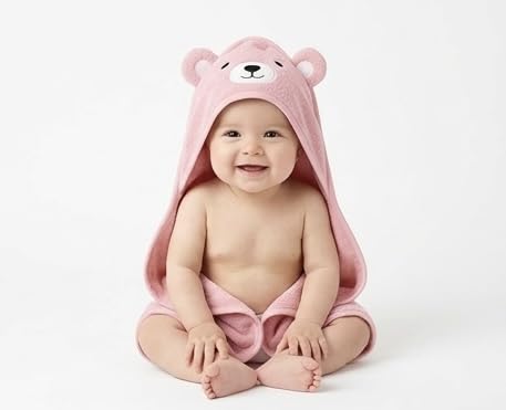 Baby Hood Towel/Bath Towel (Peach)