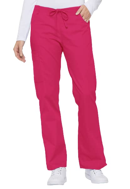Dickies Womens Signature Mid Rise Drawstring Scrubs Cargo Pant, Hot Pink, Xxxx-L WBCBBB00FYF5I7Q