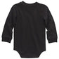 Carhartt Long-Sleeve Pocket Bodysuit, Caviar Dark Black, 24 Months