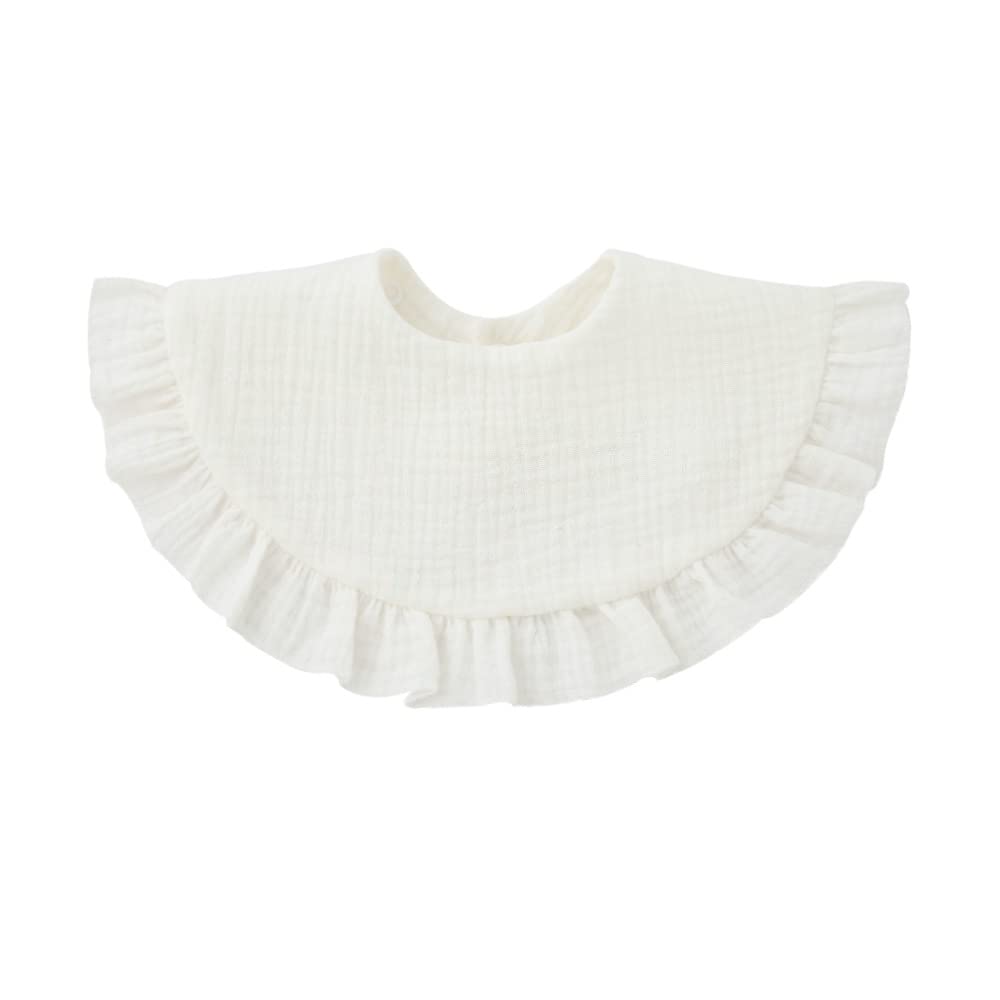 Nishine 4 Pcs Unisex Baby Muslin Bandana Drool Bibs 360 Degree Rotatable Cotton Teething Feeding Drooling Bibs For Boy Girl (Whi