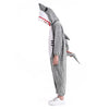 Funivals Shark Costume With Fin For Unisex Kids, Halloween Plush Animals Hooded Jumpsuit With Tail Boys & Girls(M)