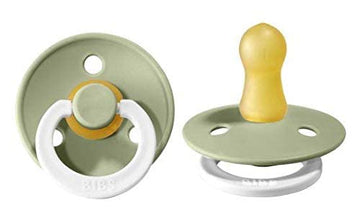 Bibs Pacifiers  Natural Rubber Baby Pacifier  Set Of 2 Bpa-Free Soothers  Made In Denmark  Sage Night  Size 6-18 Months