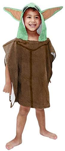 Jay Franco Star Wars The Mandalorian The Child - Baby Yoda Grogu Kids Bath/Pool/Beach Hooded Poncho - Super Soft & Absorbent Cot
