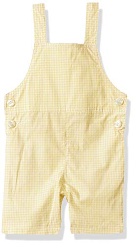 Munki Munki Baby Boys Gingham Overalls, Yellow & White, 6-9 Months Us