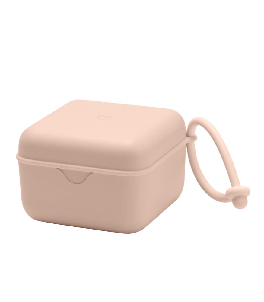 BIBS Pacifier Box with Loop for Storing & Carrying Soothers | 100% BPA Free Material | Designed & Made in Denmark | Blush