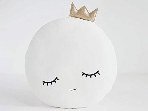 The Purple Tree Cute Full Moon Crib Cushion For Babies (Pack Of 1, 16X16 Inch, Velvet) Kids Cushion, Soft Toy, Soft Plush Pillow