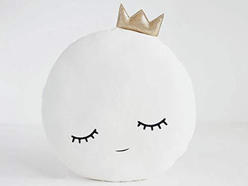 The Purple Tree Cute Full Moon Crib Cushion For Babies (Pack Of 1, 16X16 Inch, Velvet) Kids Cushion, Soft Toy, Soft Plush Pillow