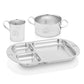 Kiddobloom Kids Premium Stainless Steel Dinnerware Set (1 Bowl, 1 Cup, And 1 Divided Plate) (Fire Truck, Dinnerware Set)