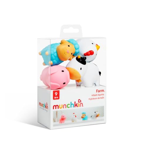 Munchkin Farm Animal Squirts Baby Bath Toy, 4 Pack