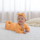 Guisby Footed Long Sleeve Baby Pajamas With Zipper Cotton Infant Sleepers Light Orange+Tree Green 0-3 Months