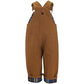 Carhartt Little Boys' Washed Canvas Flannel Lined Bib Overall, Carhartt Brown, 4T