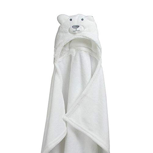 PINDIA 1Pc Ultra Soft Fleece Cute Hooded Bath Towel/Wrapper/Blanket/Gown for New Born Baby  White