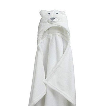 PINDIA 1Pc Ultra Soft Fleece Cute Hooded Bath Towel/Wrapper/Blanket/Gown for New Born Baby  White
