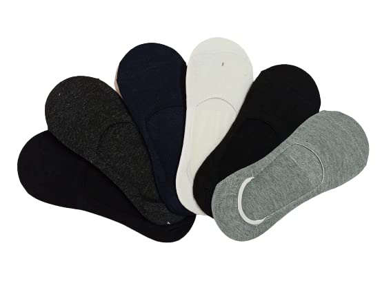 Justin Dustin AntiSlip Unisex No Show Cotton Loafer Socks With Antislip Silicon Grip (Multicolour,Pack Of 6 Pairs)