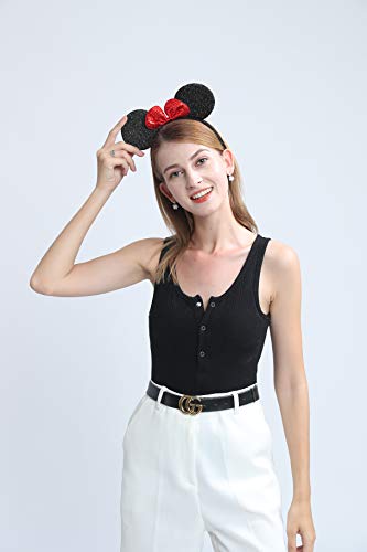 Fanyity 2 Pcs Mouse Ears Headband Hairs Accessories For Children Mom Baby Boys Girls Birthday Party Or Celebrations