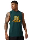 Chkokko Polyester Men Gym Regular Fit Tank Tops Sports Sleeveless Vest Bottlegreen Large