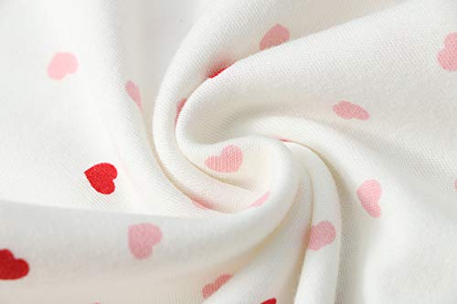 Owlivia 100% Organic Cotton Baby Long Sleeve Pajama Sets, Toddler Boy Girl 2-Piece Sleepwear(6 Years, Pink Heart)