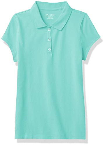 The Children'S Place Girls Uniform Pique Polo Shirt, Seafrost, Small Us