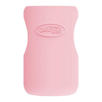 Dr. Brown'S Natural Flow Options+ Glass Baby Bottle Sleeves,100% Silicone,9 Oz,Wide-Neck,Pink