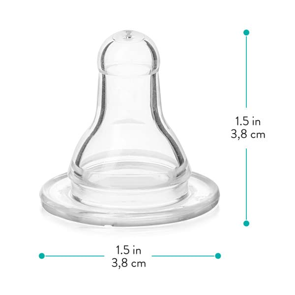 Evenflo Feeding Classic Bpa-Free Silicone Medium Flow Nipples - 3 Months+, Clear 6 Count (Pack Of 1)