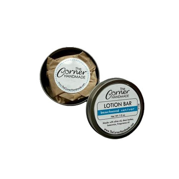 The Corner Handmade Lotion Bar Moisturizer With Beeswax And Shea Butter For Dry Skin, 1 Ounce (Beachwood Vetiver)