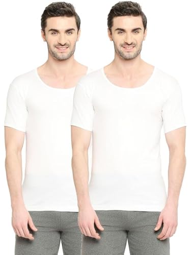 Vip Bonus Knit Shrunk MenS Antimicrobial Cotton Regular Fit Vest For Men | Combo Pack White