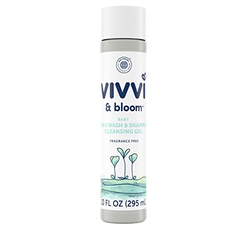 Vivvi & Bloom Gentle 2-In-1 Baby Wash & Shampoo Cleansing Gel, Leaves Sensitive Skin Feeling Healthy & Moisturized, Fragrance-Fr