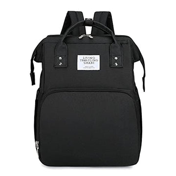 Trendy Dukaam Diaper Bag Backpack With Changing Pad, For Travel And Newborn Care (Black)