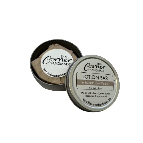 The Corner Handmade Lotion Bar Moisturizer With Beeswax And Shea Butter For Dry Skin, 1 Ounce (Mister Perfect)
