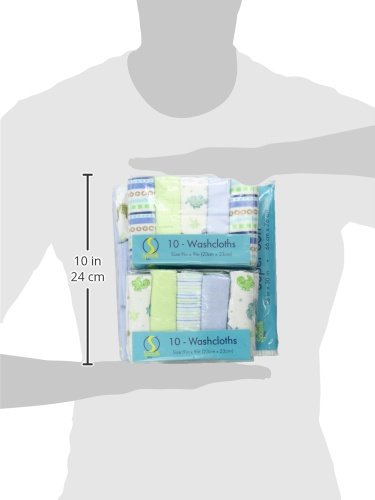 Spasilk Bath Hooded Towels & Washcloths Set For Babies, 23-Piece Gift Set, Blue