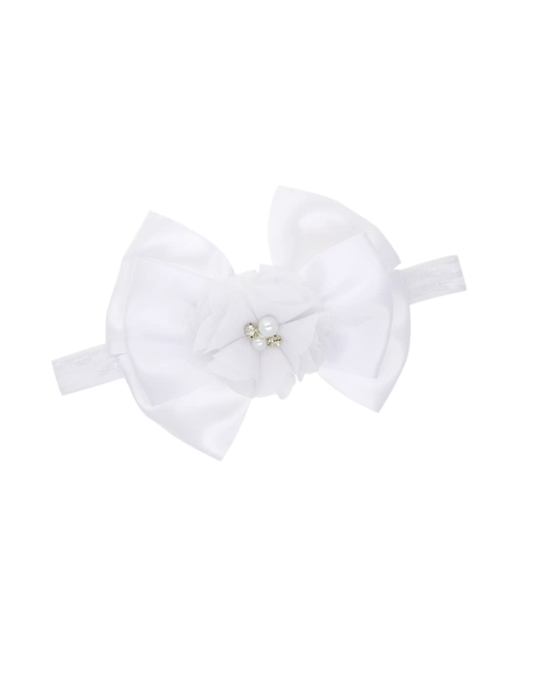 Baby Baptism Headband Bow Newborn Christening Hair Band Baby Baptism Lace Headwear Bbg48 (Flower Bow)