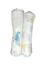 Kindermum Organic Cotton Muslin Swaddle Blanket Large Size  (012 Month) 100 cm X 100 cm  Set of 2 (Transport and Aviator)