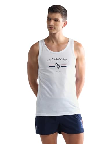 U.S. Polo Assn. Cotton MenS Solid Regular Fit Fashion Vest (Oev02Pl_White, Medium