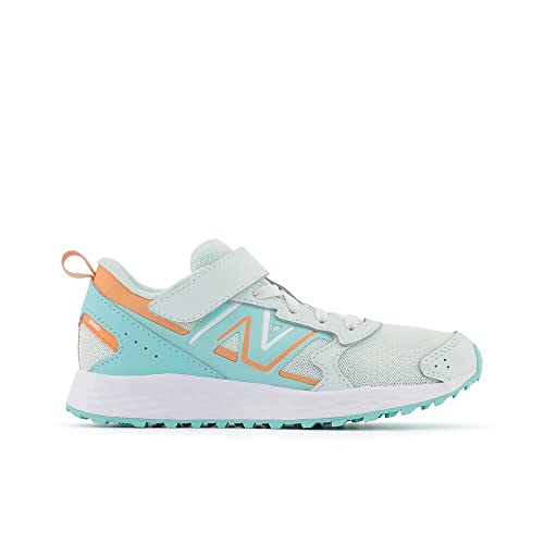 New Balance Baby Kids Fresh Foam 650 V1 Bungee Lace With Top Strap Running Shoe, Light Surf/Peach Glaze/Surf, 2 Wide Us Unisex I