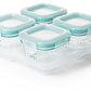 Oxo Tot Glass Baby Blocks Food Storage Containers, Teal, 4 Oz