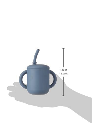 Mushie 100% Silicone Training Cup & Straw For Toddlers | 6 Months+ (Tradewinds)