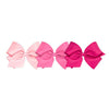 Wee Ones Girls' King Bow 3 Pc Set Solid Grosgrain Variety Pack On A Weestay No-Slip Hair Clip - Light Pink, Hot Pink And Shockin