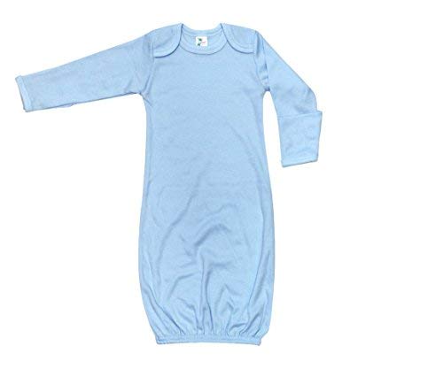 Laughing Giraffe Baby Infant Blank Long Sleeve Sleeper Gown With Mitte – Cutebab WBBAPB07F198GD1