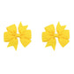 3 Inches Boutique Grosgrain Ribbon Pinwheel Hair Bows for Baby Girls, Toddler Bows Hair Clip Birthday Gifts In Pair (yellow)