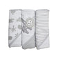 Spasilk Baby 3 Pack Soft Terry Hooded Towel Set For Newborn Boys And Girls Gray Lion One Size