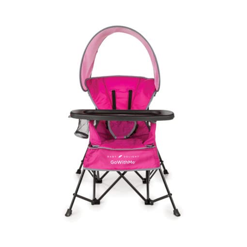 Baby Delight Go with Me Jubilee Deluxe Portable Chair | Indoor and Outdoor | Sun Canopy | Pink