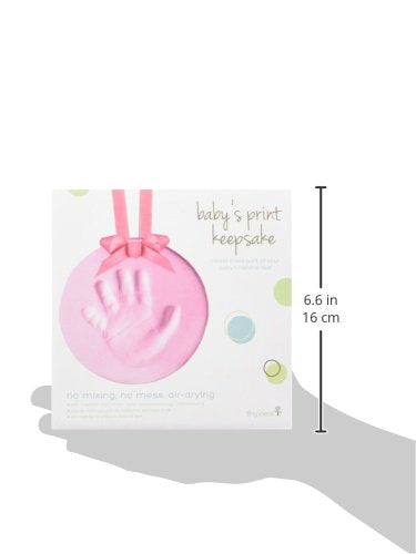 Tiny Ideas Diy Baby'S Print Handprint Or Footprint Keepsake No Bake Ornament With Ribbon, Baby Girl Nursery D  Cor, Pink