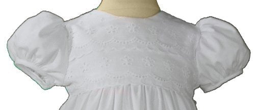 100% Cotton Dress Christening Gown Baptism Gown With Lace Border (24 Month (26-28 Lbs)) White
