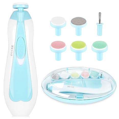 Melvis Electric Baby Nail Trimmer With Led Light | Gentle Nail Cutter & Filer For Newborn 06 Months | Adjustable Speed, Multipl