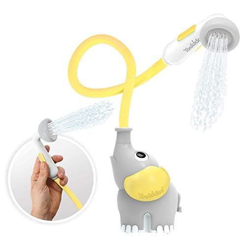 Yookidoo Baby Bath Shower Head - Water Pump with Trunk Spout Rinser - Control Water Flow from 2 Elephant Trunk Knobs for Maximum